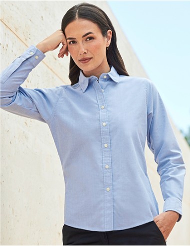 H-H511-Ladies Classic Long Sleeved Oxford Shirt